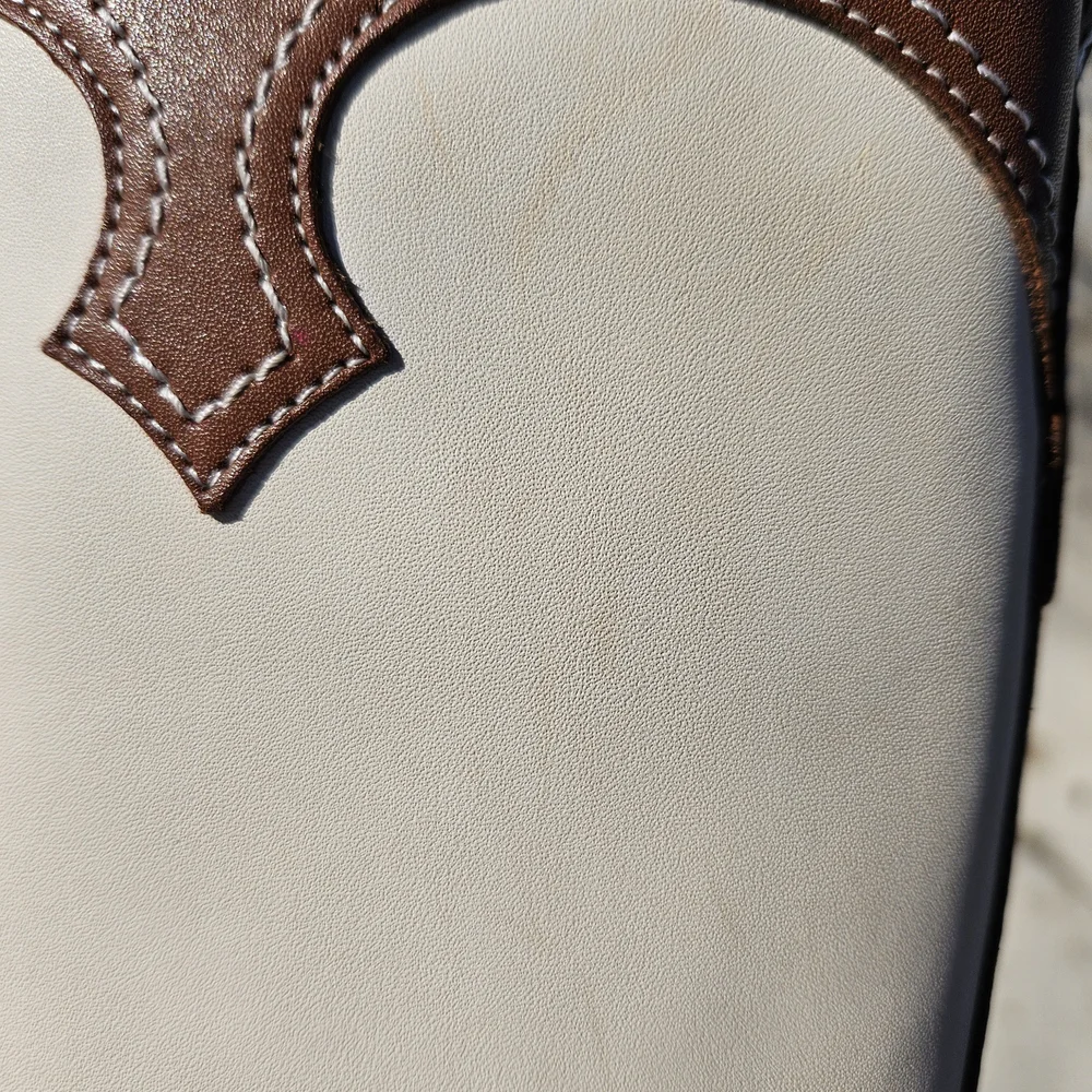 Zodiac Dawson Western Tall Boots - Brown/Cream Leather - Size 5.5M- NEW - Picture 16 of 16